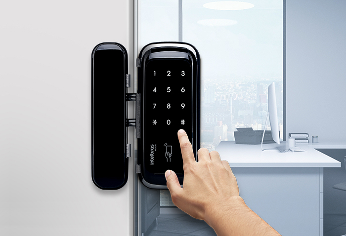 Fechadura Digital de Sobrepor FR400 Intelbras para Portas de Vidro